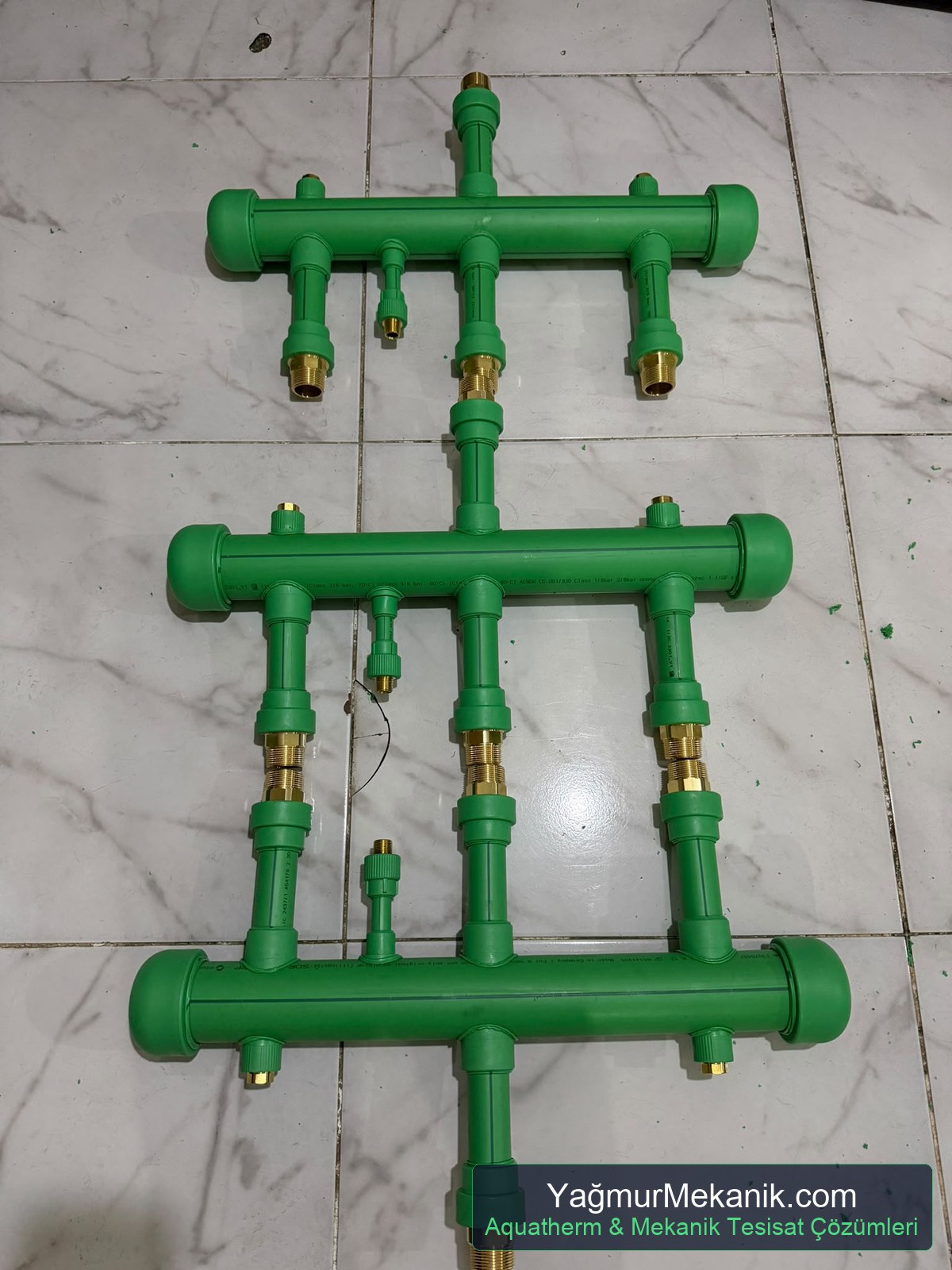 Aquatherm PPRC kollektör mekanik oda montajı ve tesisat uygulaması